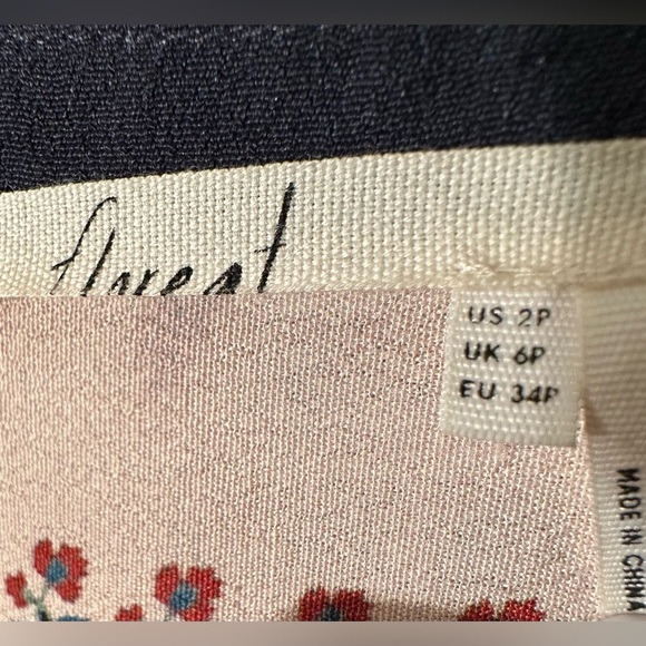 ANTHROPOLOGIE Floreat 2P PETITE Peasant Dress Crochet Block 3/4 Sleeve BOHO CHIC - Picture 9 of 16